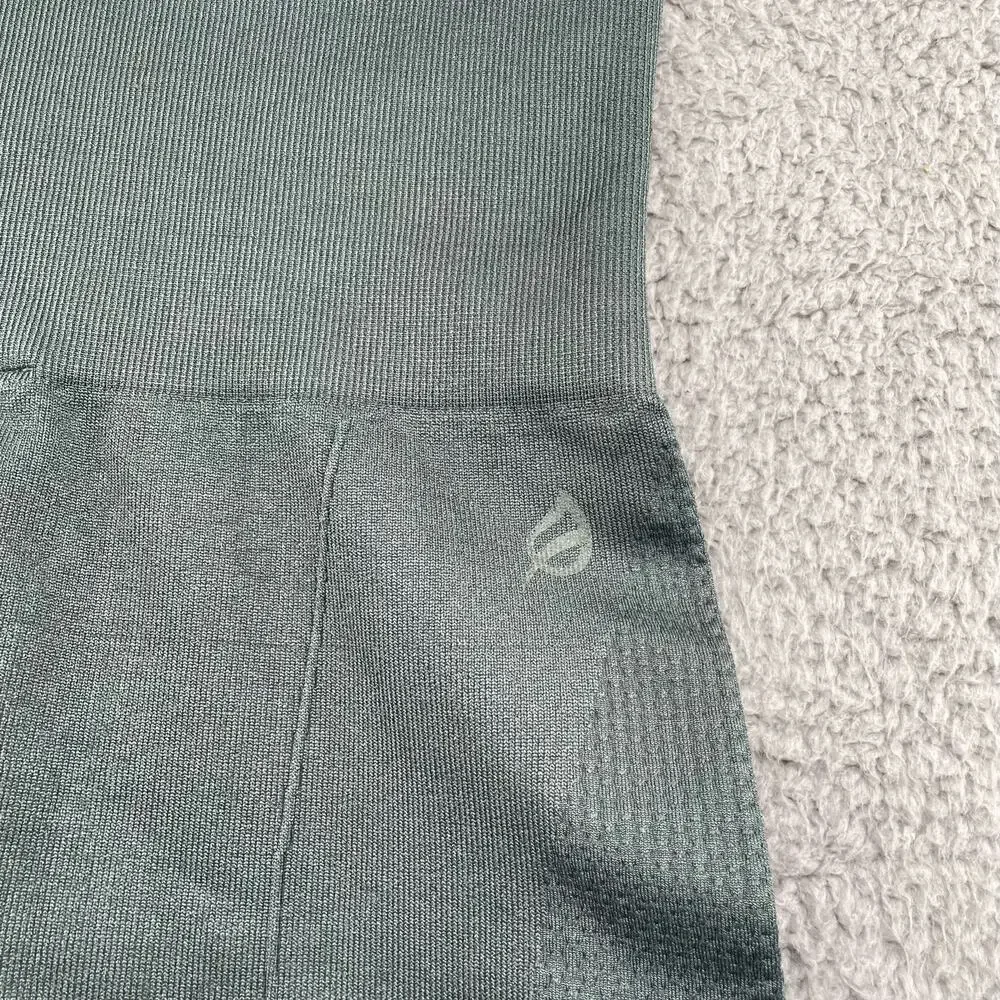 P'TULA Leggings XS Green Seamless High Rise Cropped Athleisure Workout Shaping - Picture 6 of 9